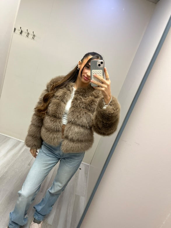 Cappuccino luxury fur jacket