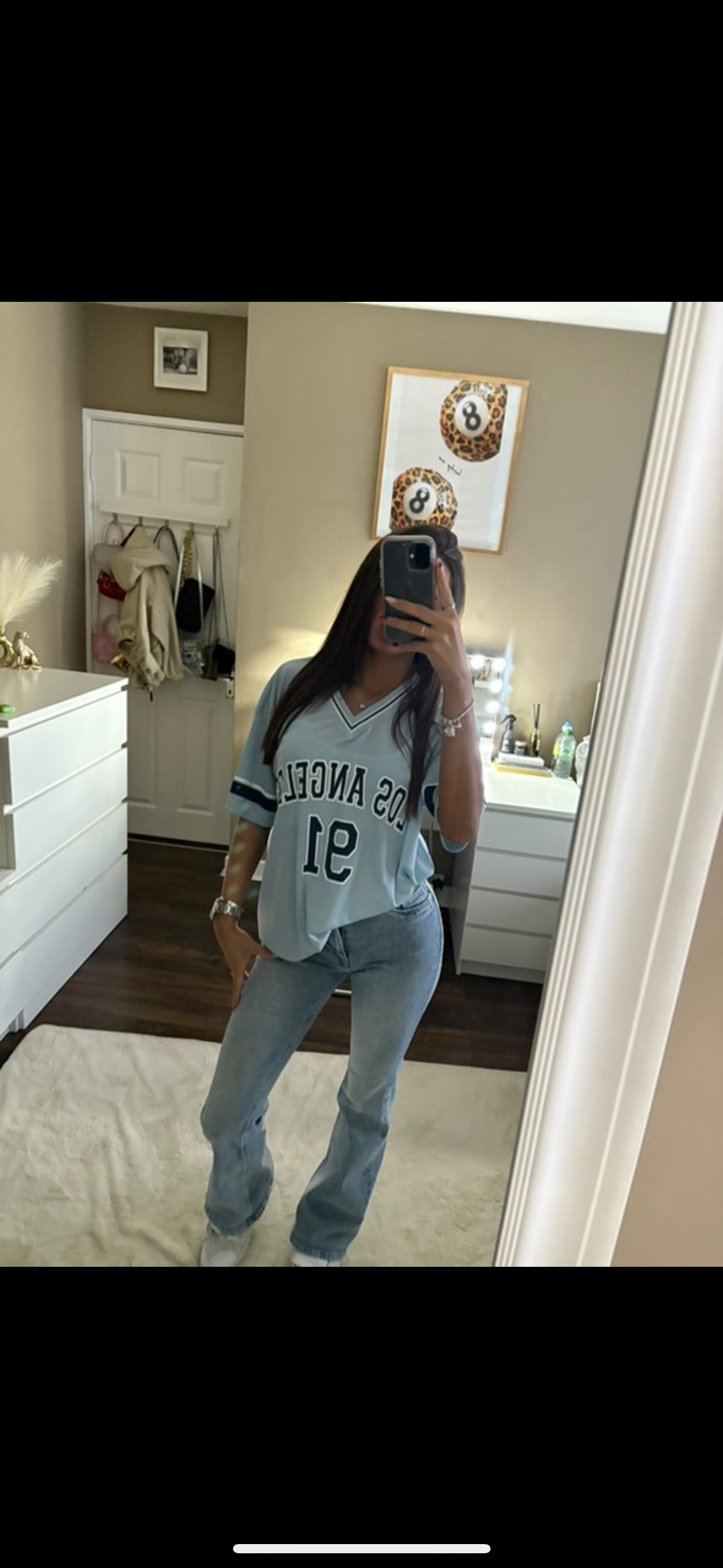 Baby blue baseball tee