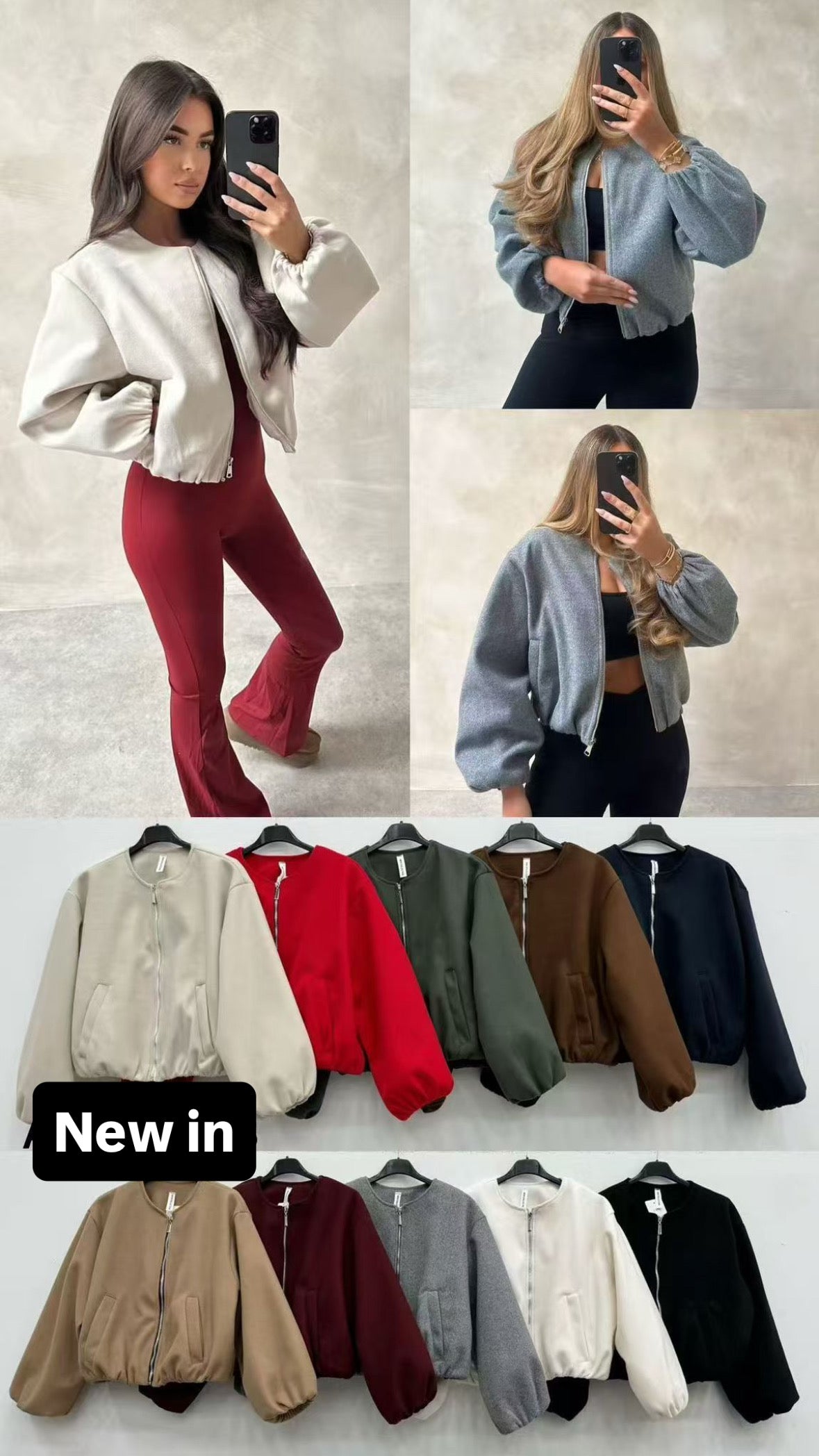 Cropped bomber (5 colours)