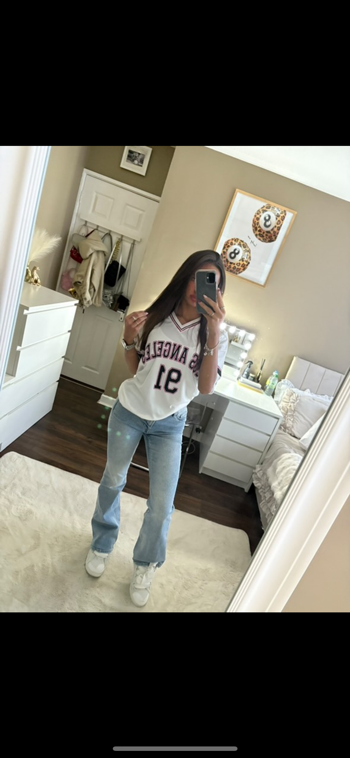 White baseball tee