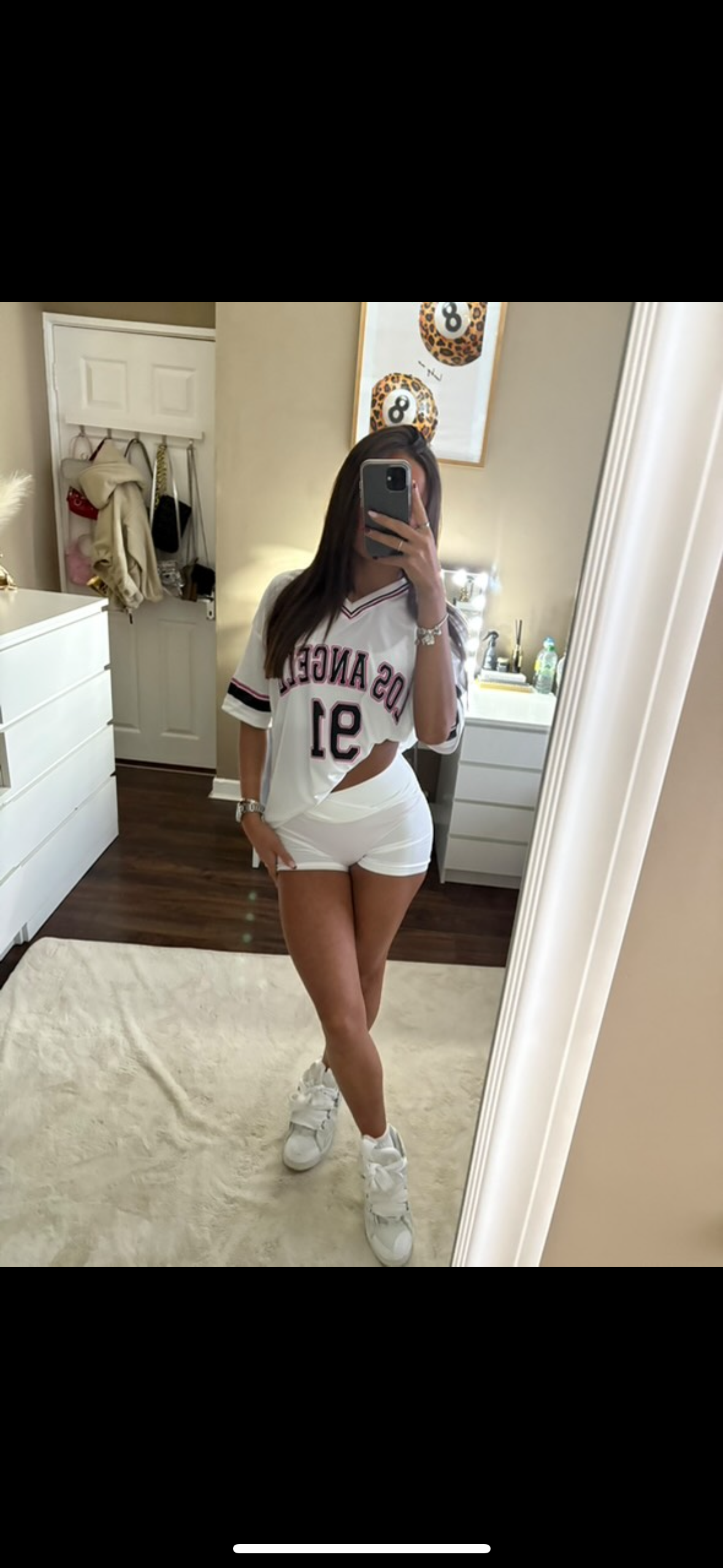 White baseball tee