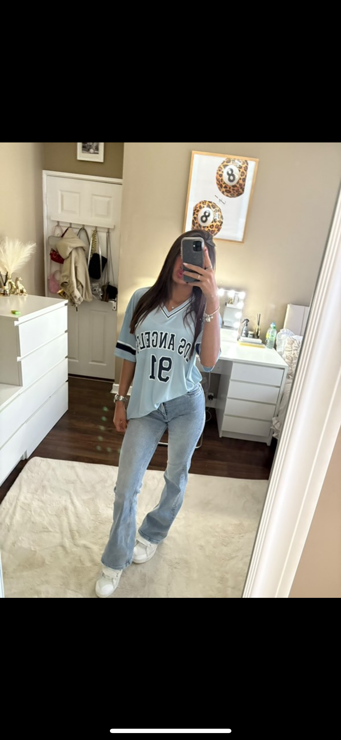 Baby blue baseball tee