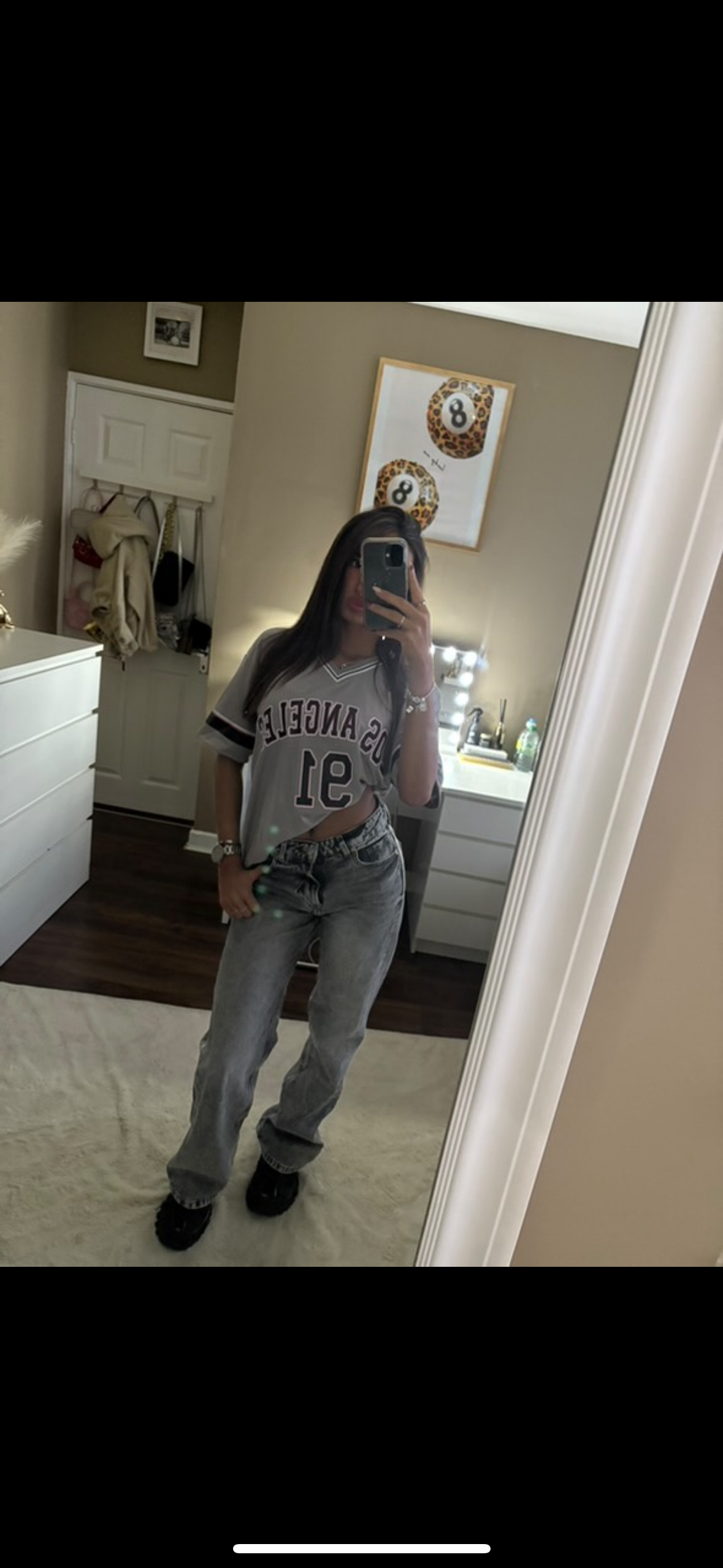 Grey baseball tee