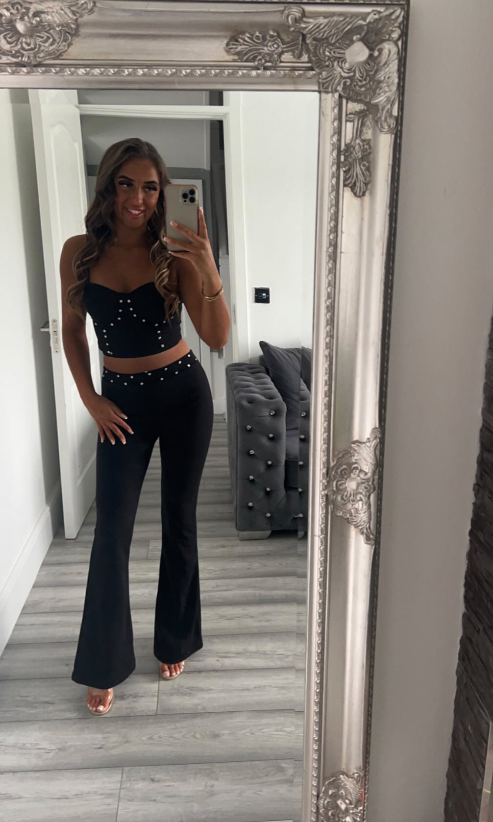 Diamond stud 2piece suit