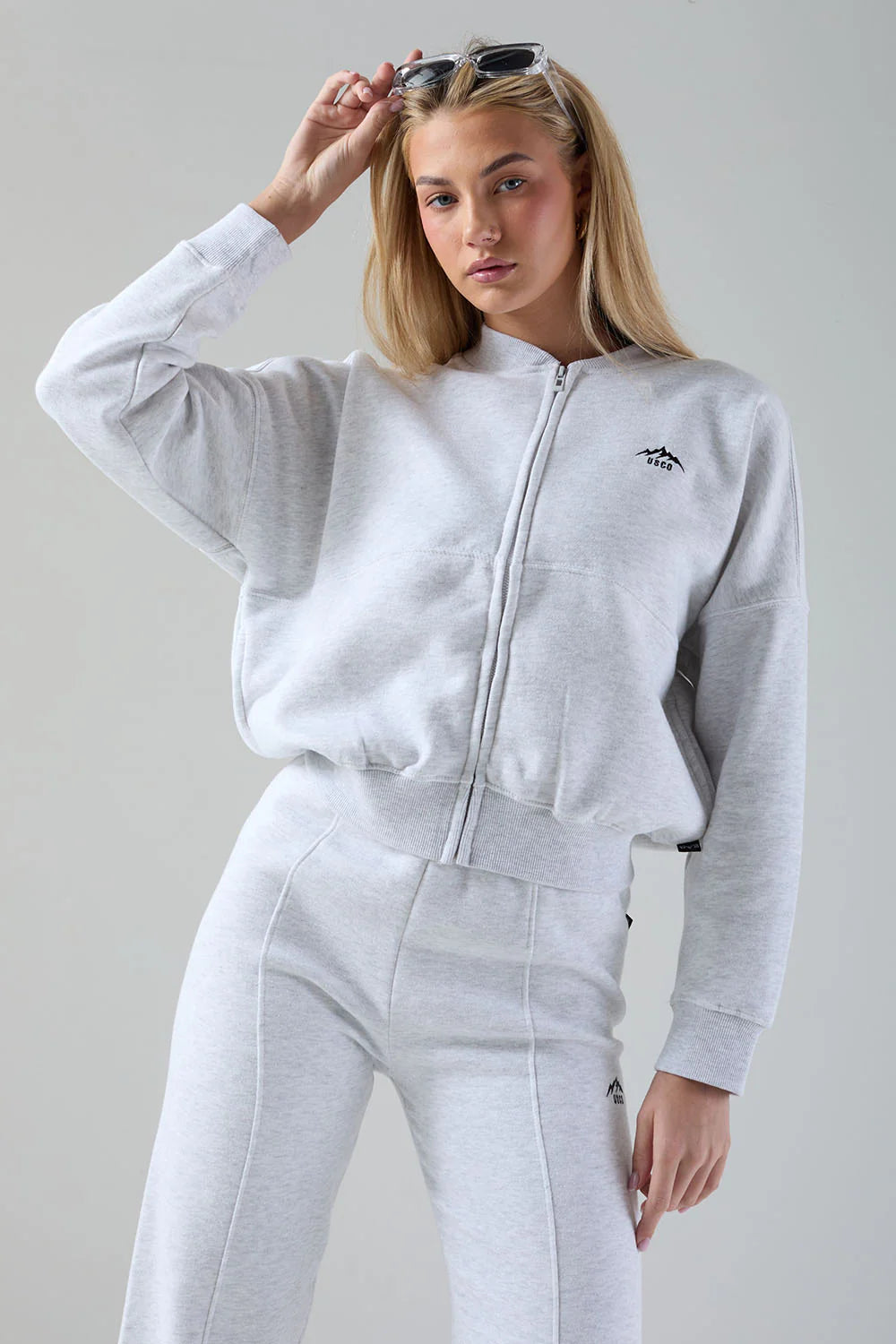 Bleach grey Usco bomber style tracksuit