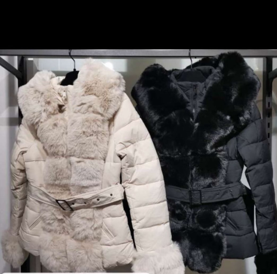 Faux fur belted jacket (2 colours)